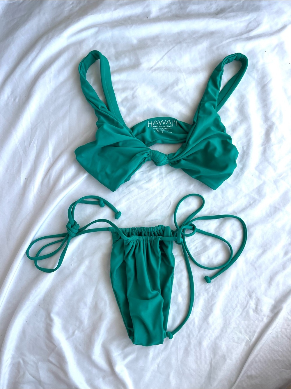 Hawaii Swim Collective tie side bikini and Teal Knot top Bikini Set small